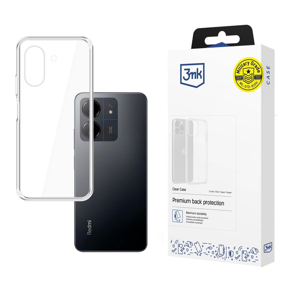 3mk:n läpinäkyvä suojakotelo Redmi 13C:lle / Poco C65:lle – läpinäkyvä