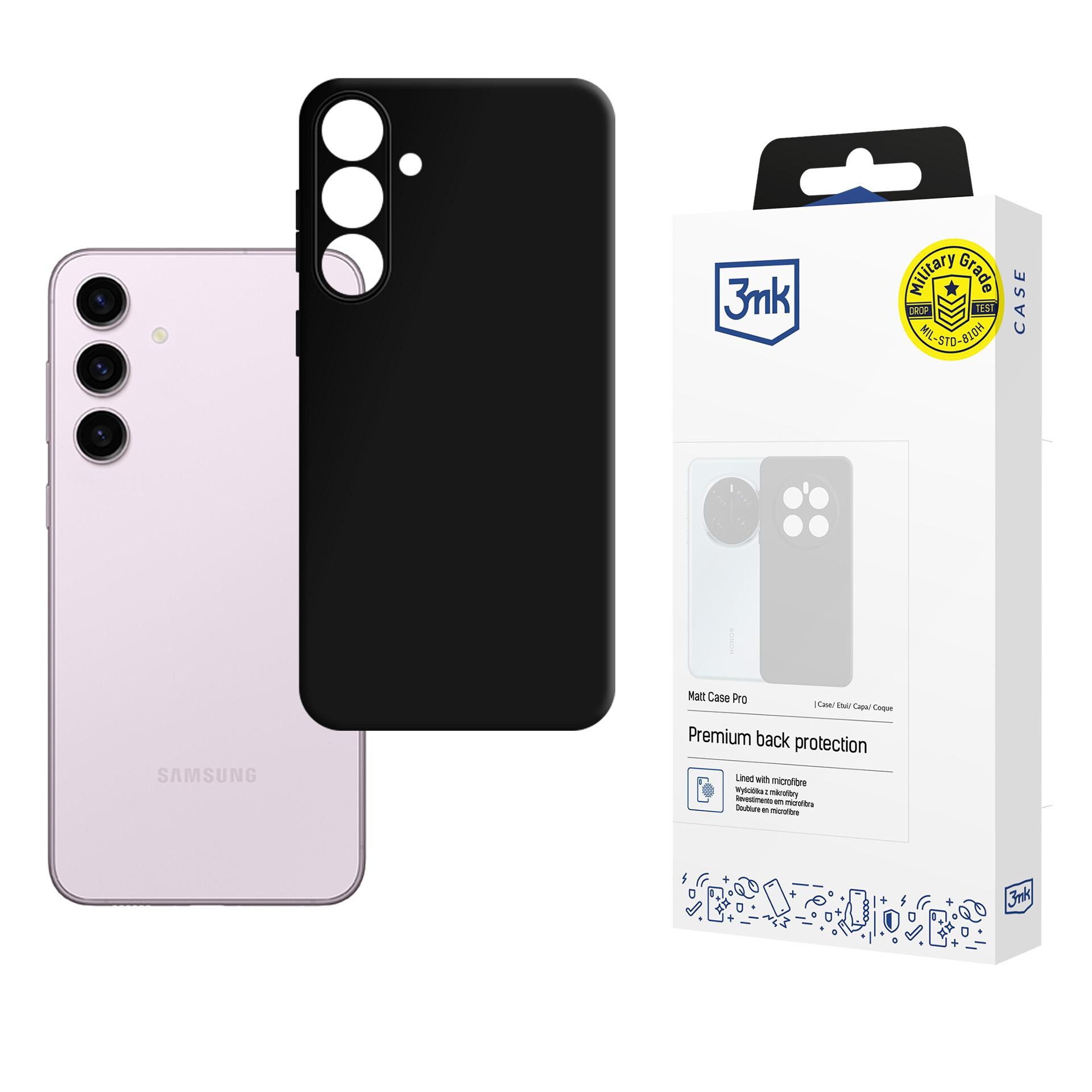 3mk Matt Case Pro -kotelo Samsung Galaxy S24:lle – musta