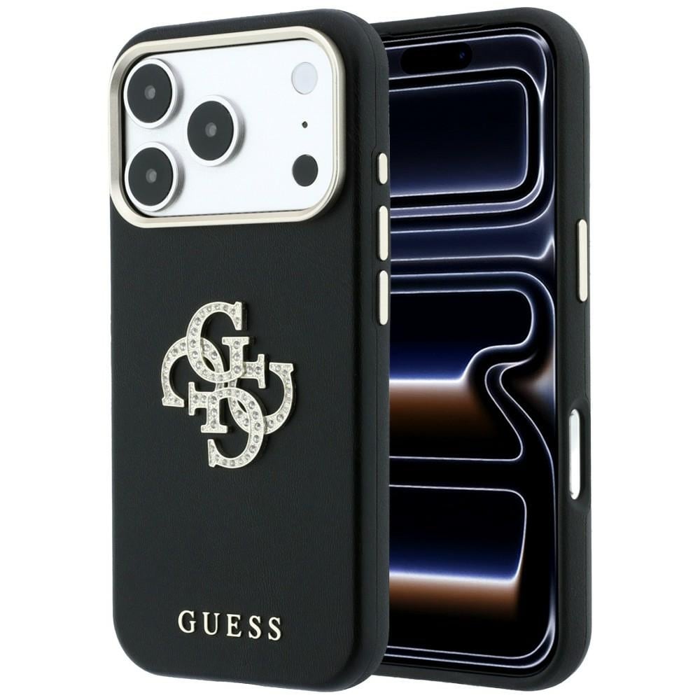 Guess Smooth & Big Strass -logokotelo iPhone 18 Pro / 17 Pro:lle – musta