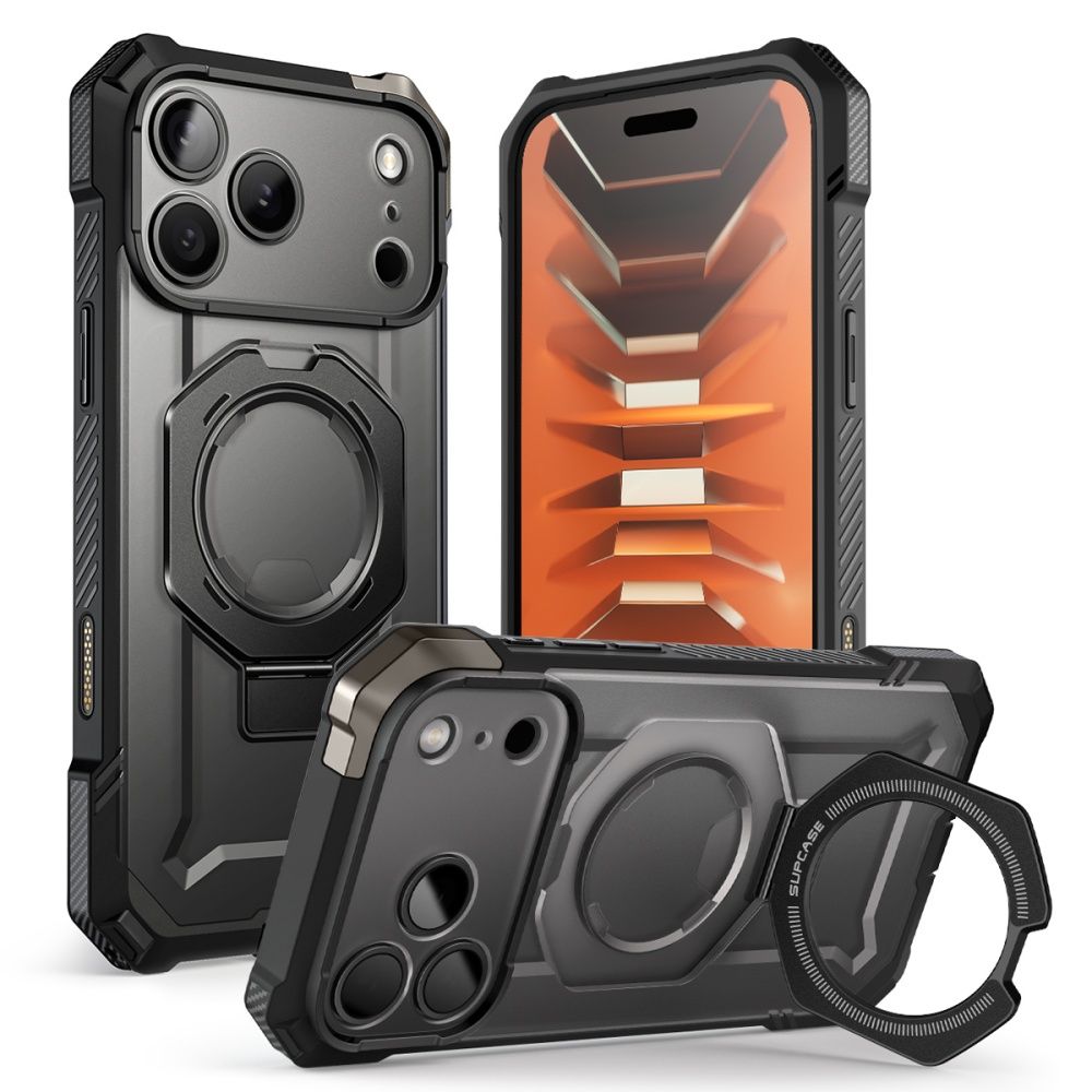 Supcase UB Grip Mag MagSafe -kotelo iPhone 18 Pro Maxille / 17 Pro Maxille – musta