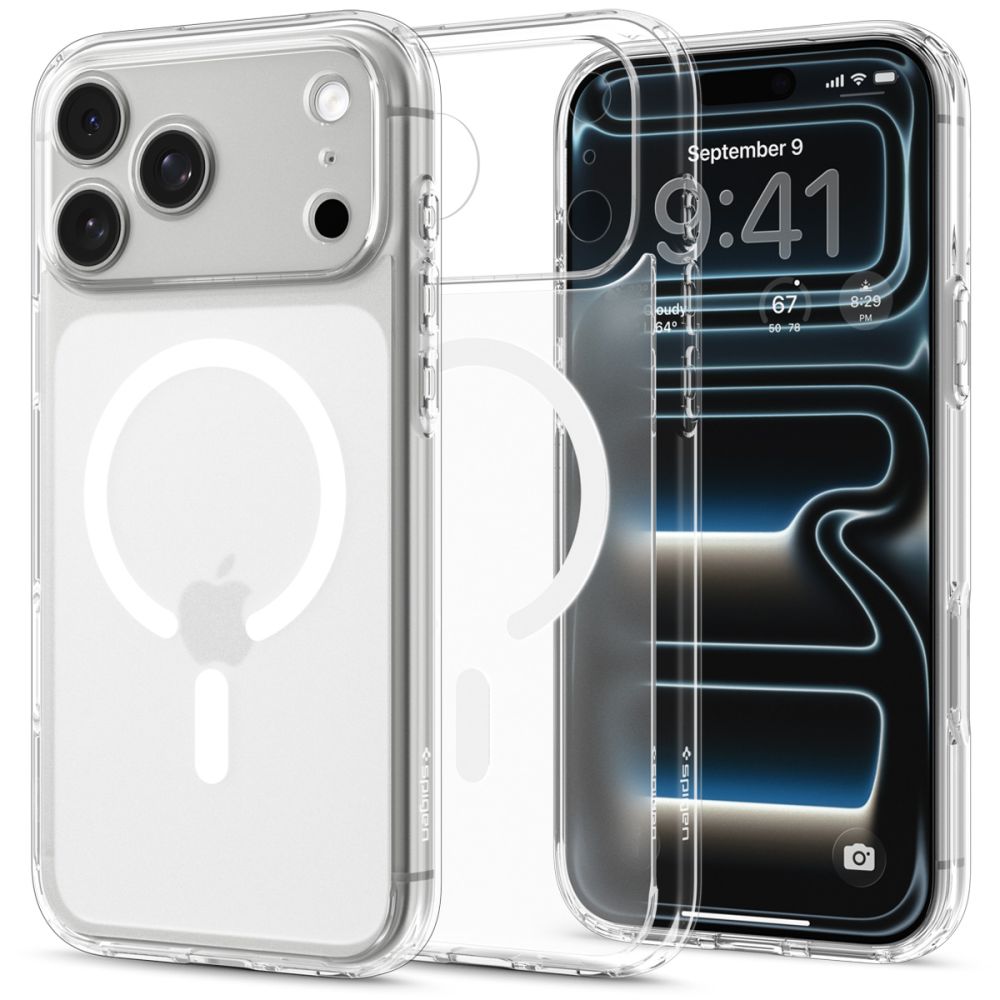 Spigen Ultra Hybrid MagSafe -suojakotelo iPhone 18/17 Pro Maxille – huurteinen valkoinen