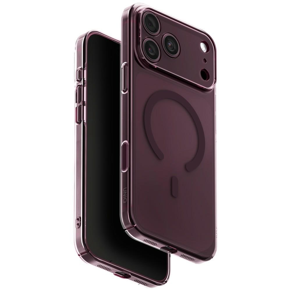 Uniq Airsuit Magclick -latauskotelo iPhone 18 Pro Maxille / 17 Pro Maxille – viininpunainen