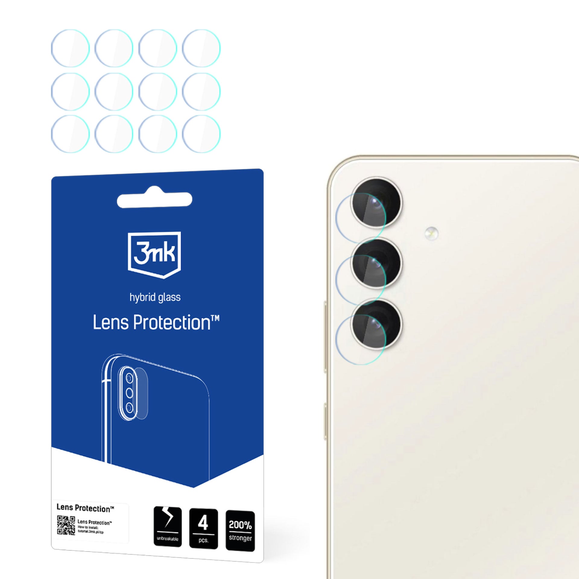 3mk Lens Protection™ -hybridikameralasit Samsung Galaxy S24+:lle