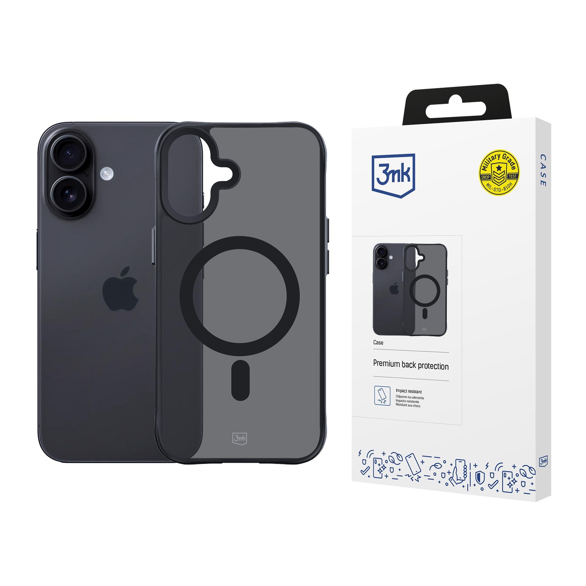 3mk Smoke MagCase iPhone 17:lle – musta, puoliläpinäkyvä