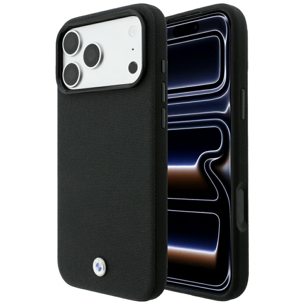 BMW:n Kevlar-metalli-logoinen MagSafe-suojakotelo iPhone 18 Pro / 17 Pro - Musta
