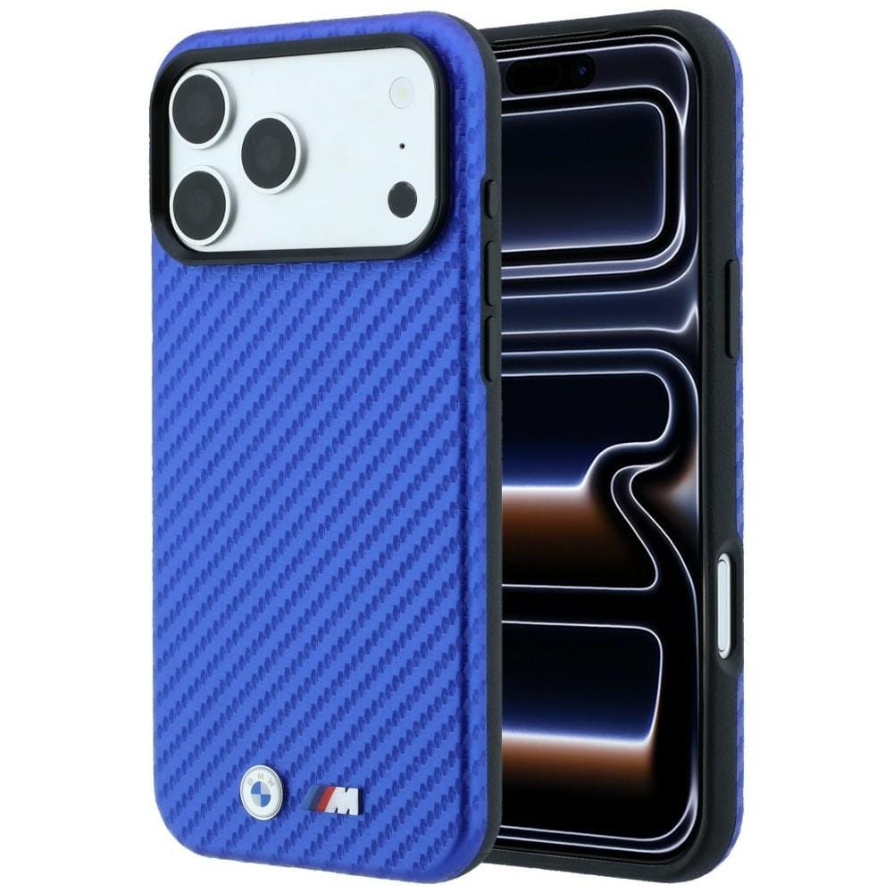 BMW M Carbon Metal -logoinen MagSafe-kotelo iPhone 17 Pro Max / 18 Pro Max - sininen