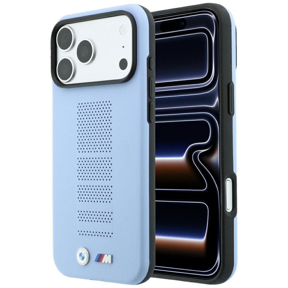 BMW M Blue Perfo Metal -logoinen MagSafe-kotelo iPhone 18 Pro / 17 Pro - sininen