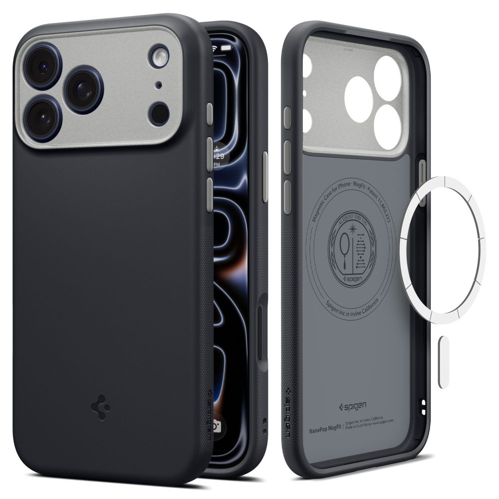 Spigen Nano Pop MagSafe -suojakotelo iPhone 18 Pro Maxille / 17 Pro Maxille – musta