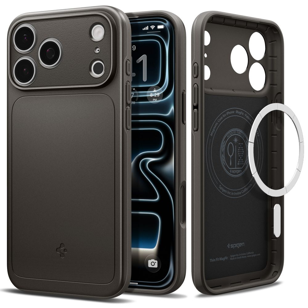 Spigen Thin Fit MagSafe -suojakotelo iPhone 18 Pro / 17 Pro - Musta
