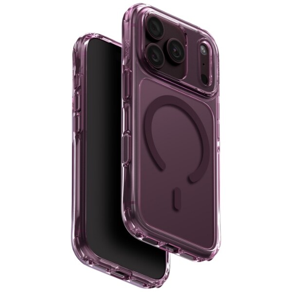 Uniq LifePro Xtreme Magclick -latauskotelo iPhone 18 Pro / 17 Pro - Läpinäkyvä viininpunainen