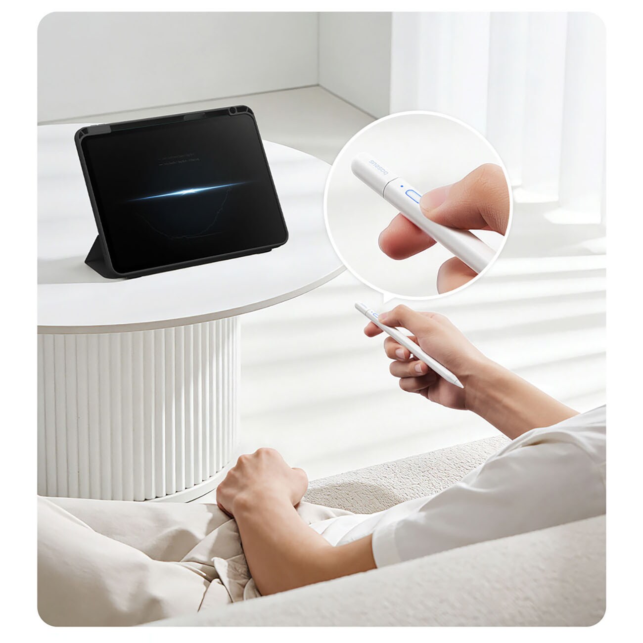 Baseus Smooth Writing PS3 Air Bluetooth-aktiivikynä iPadille – valkoinen