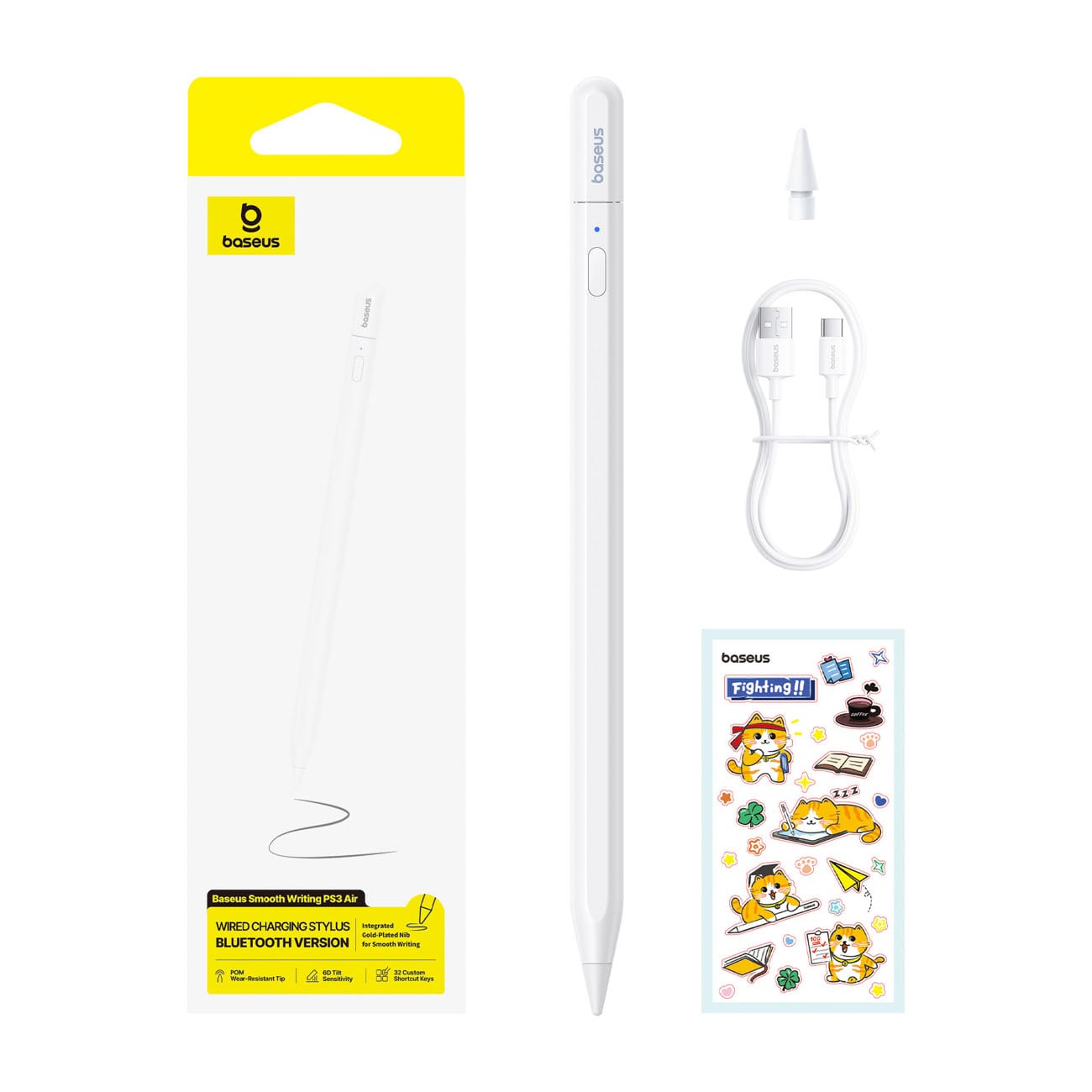 Baseus Smooth Writing PS3 Air Bluetooth-aktiivikynä iPadille – valkoinen