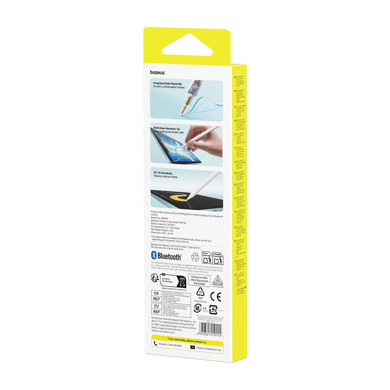 Baseus Smooth Writing PS3 Air Bluetooth-aktiivikynä iPadille – valkoinen
