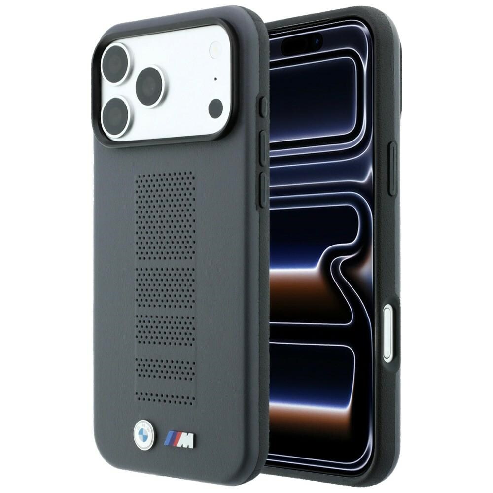 BMW M Blue Perfo Metal -logoinen MagSafe-suojakotelo iPhone 18 Pro Max / 17 Pro Max - harmaa