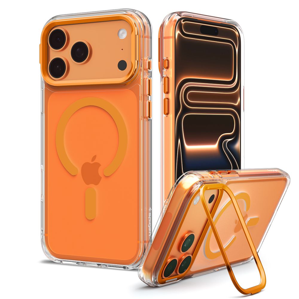 Spigen Ultra Hybrid Optik S MagSafe -suojakotelo iPhone 18 Pro Max / 17 Pro Max - Läpinäkyvä oranssi