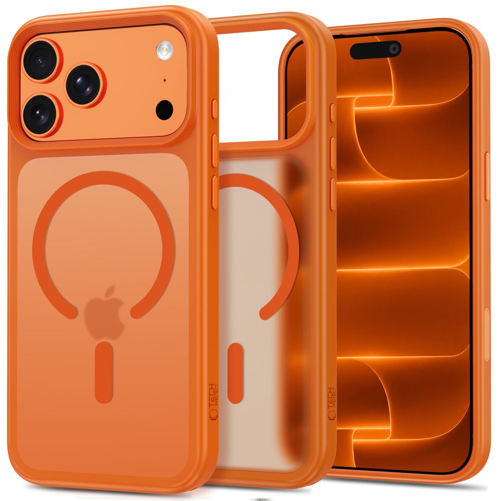 Tech-Protect Magmat Magsafe CC -suojakotelo iPhone 18/17 Pro Max – mattapintainen oranssi