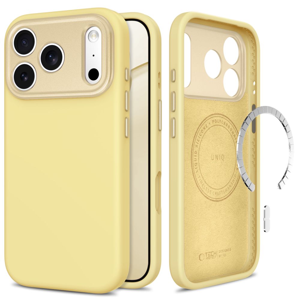 Tech-Protect Uniq MagSafe CC -suojakotelo iPhone 18 Pro Maxille / 17 Pro Maxille – keltainen