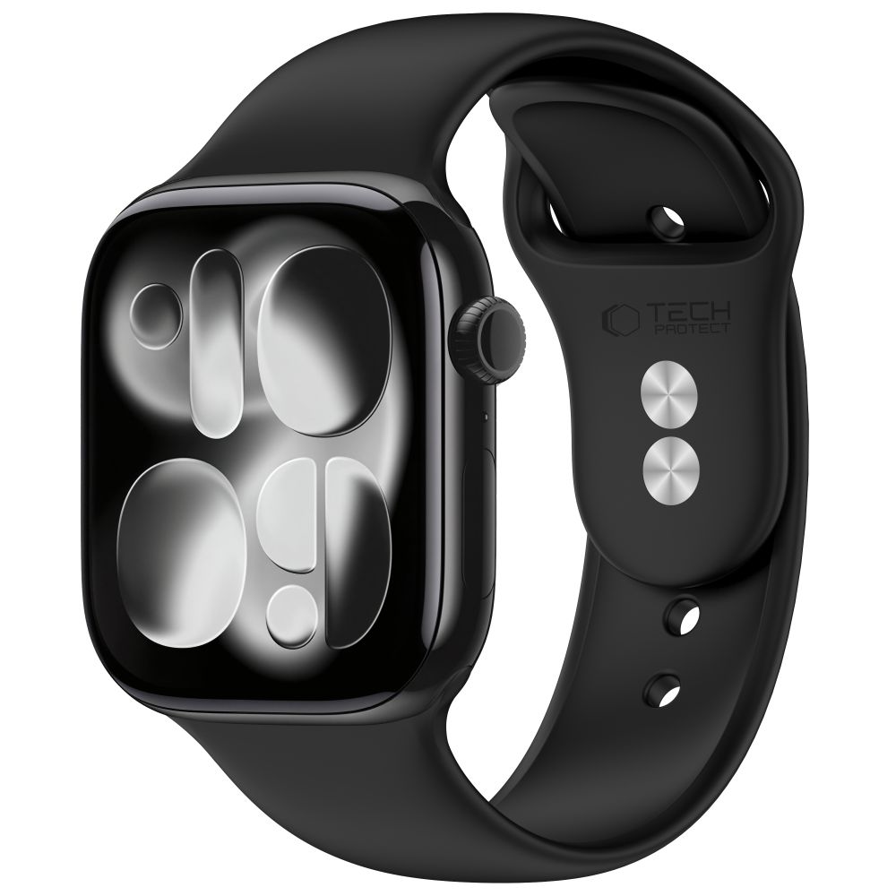 Tech-Protect-silikoniranneke Apple Watch 44 / 45 / 46 / 49 mm - musta