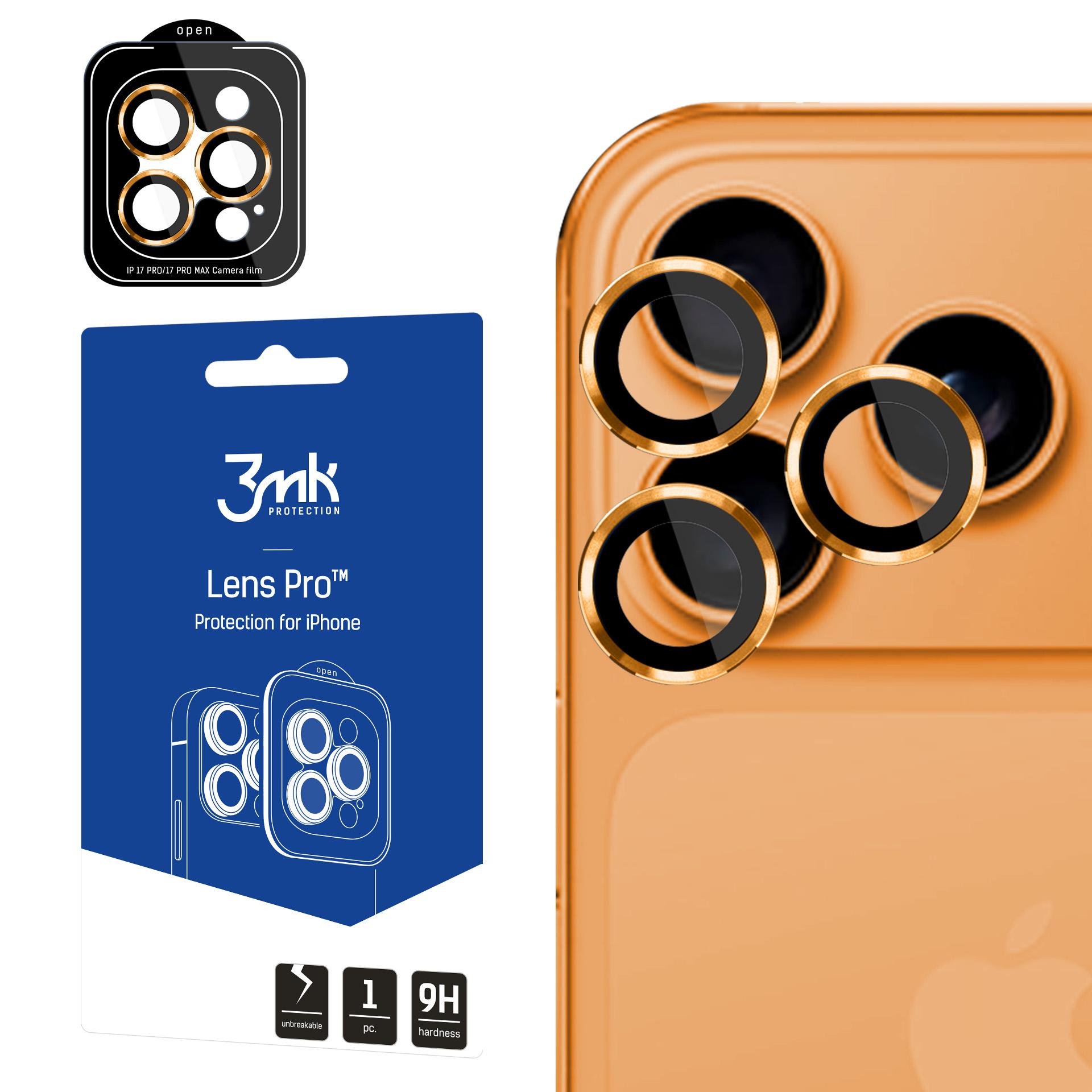 3mk Lens Protection Pro -karkaistu lasi iPhone 17 Pro / 17 Pro Max - Oranssi
