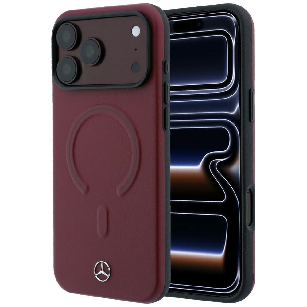 Mercedesin nahkainen 3D MagSafe -suojakotelo iPhone 17 Pro Maxille – tummansininen