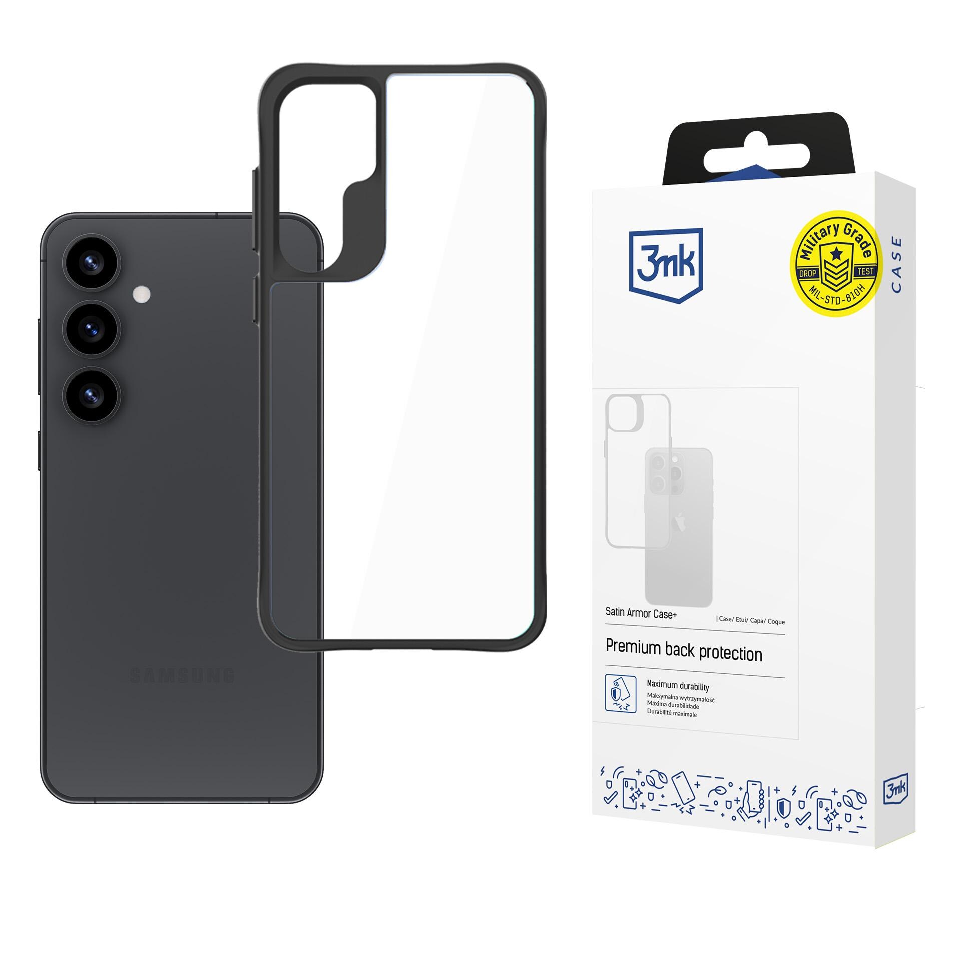 3mk Satin Armor Case+ Samsung Galaxy S25:lle – läpinäkyvä
