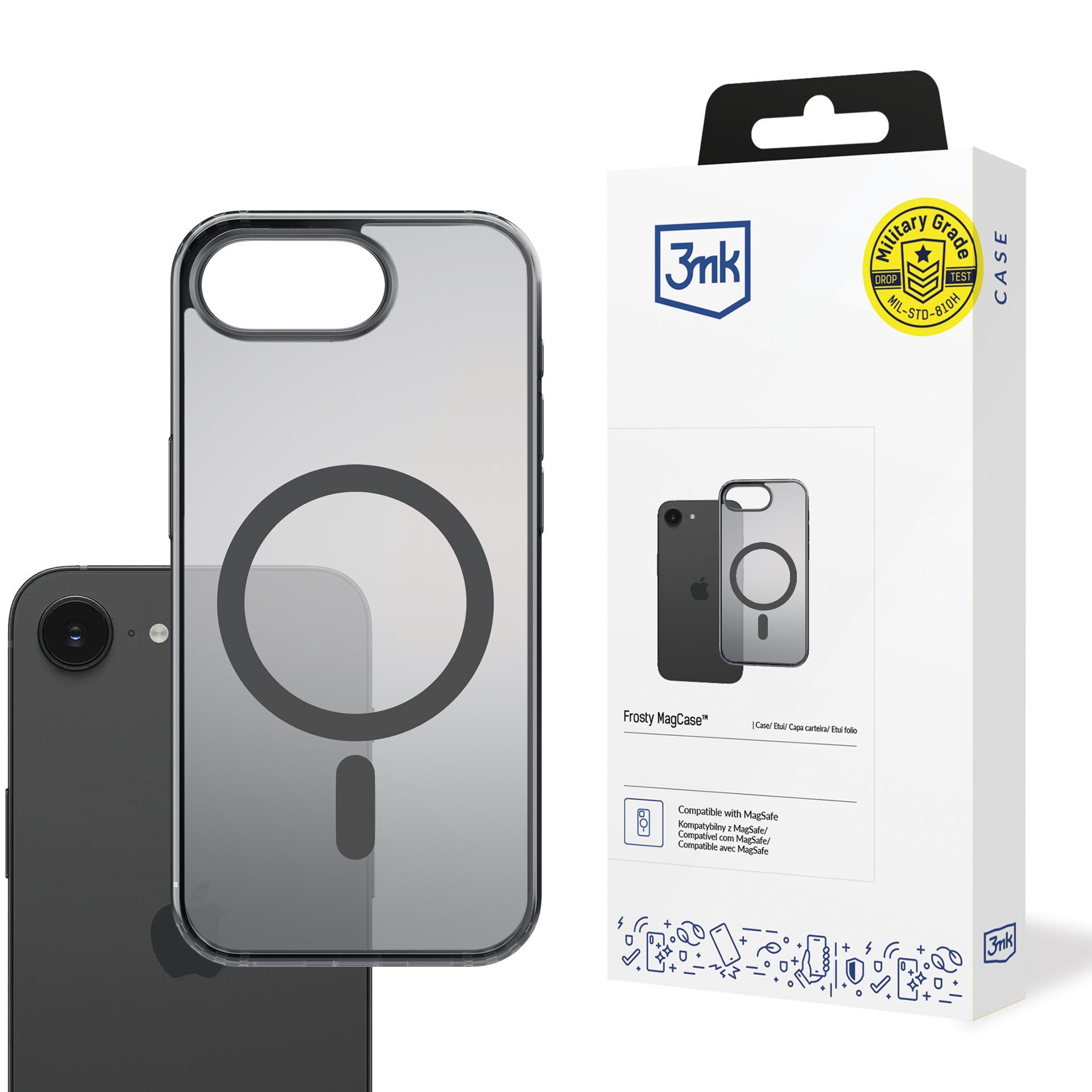 3mk Frosty MagCase iPhone 16E:lle – musta