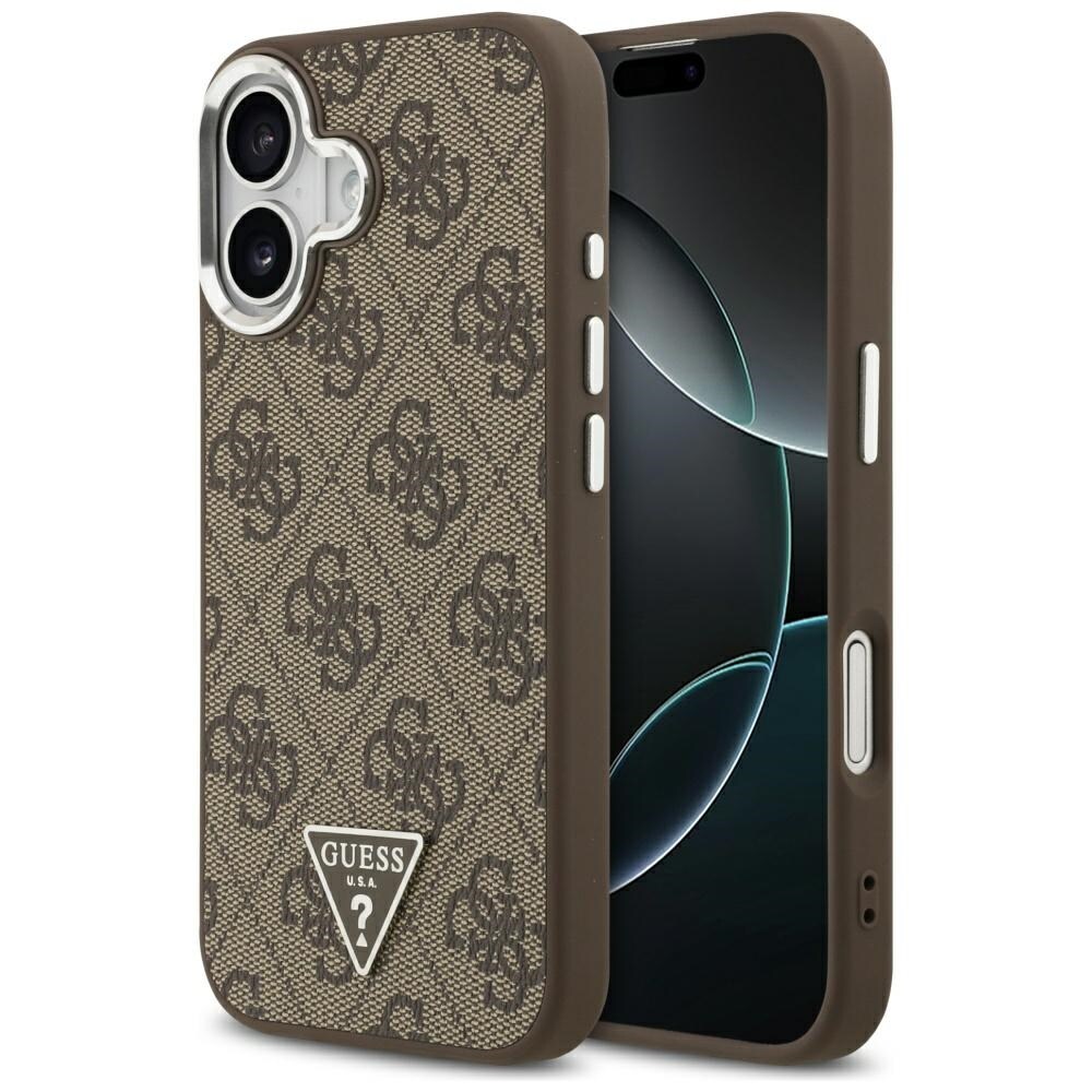 Guess 4G Triangle Logo MagSafe -kotelo iPhone 17:lle – ruskea