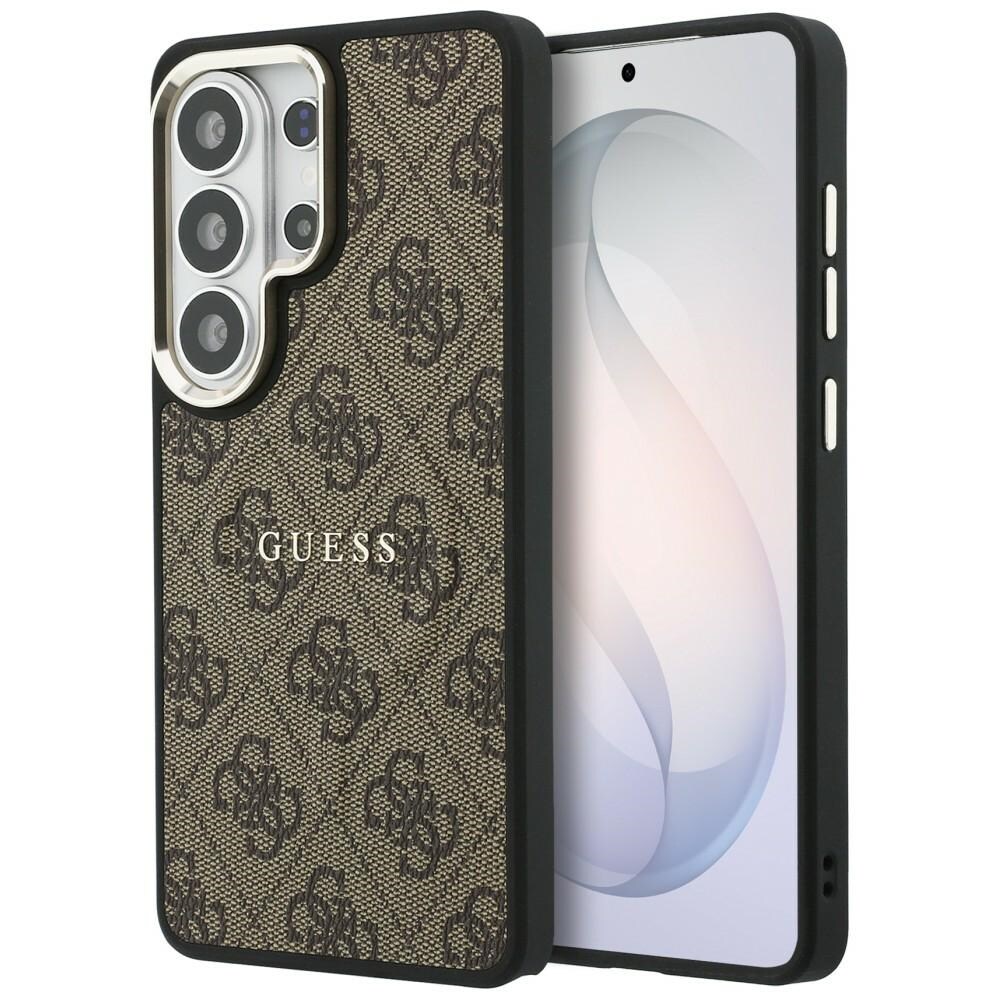 Guess 4G Embossed Ring MagSafe -suojakotelo Samsung Galaxy S26 Ultra -mallille – ruskea