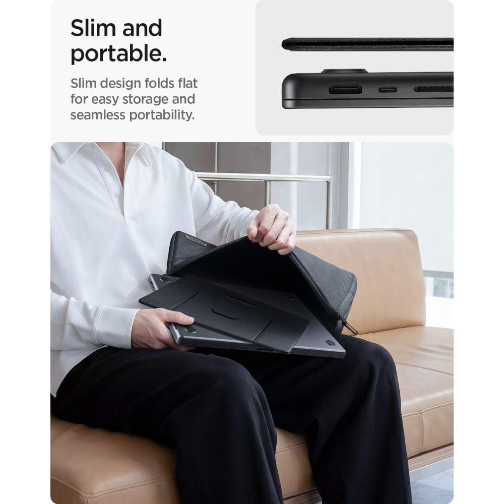 Spigen SlimFold LD201-S8 -kannettavan tietokoneen teline – harmaa