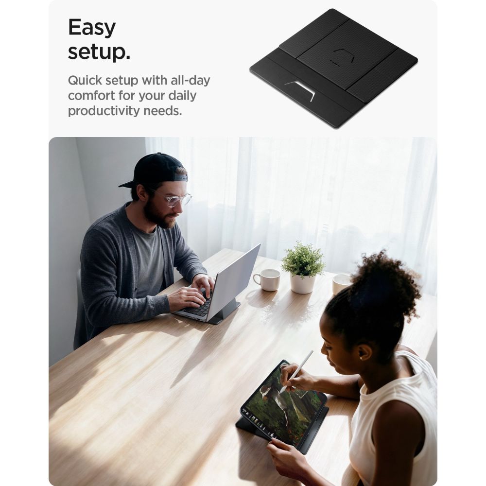 Spigen SlimFold LD201-S8 -kannettavan tietokoneen teline – harmaa