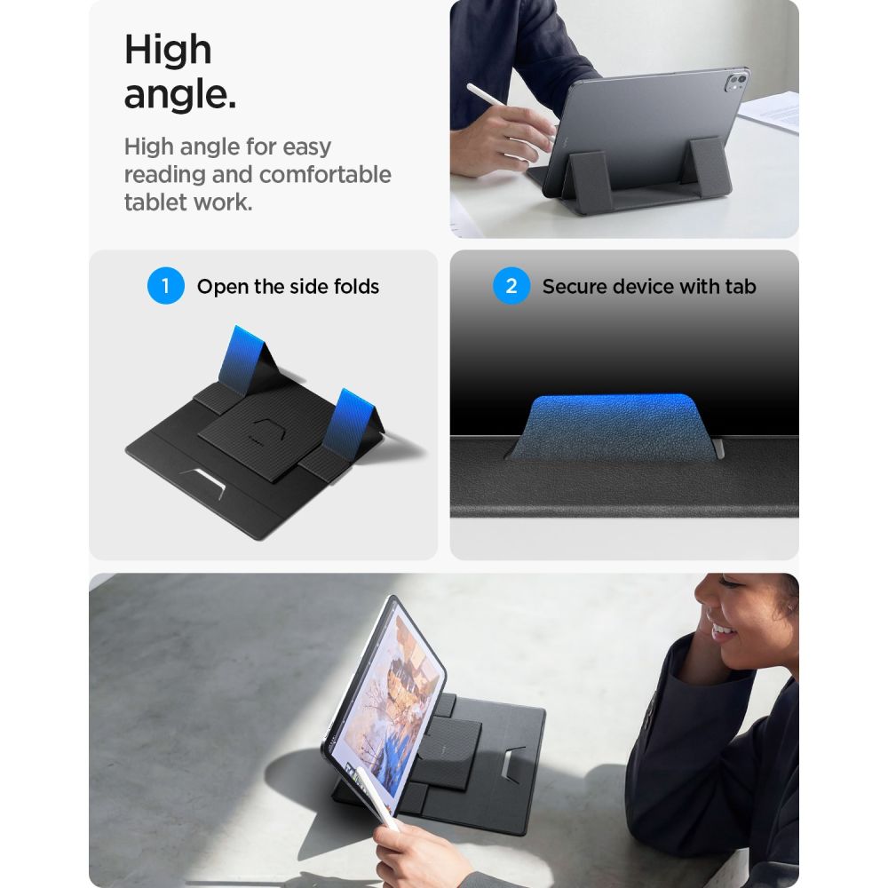 Spigen SlimFold LD201-S8 -kannettavan tietokoneen teline – harmaa