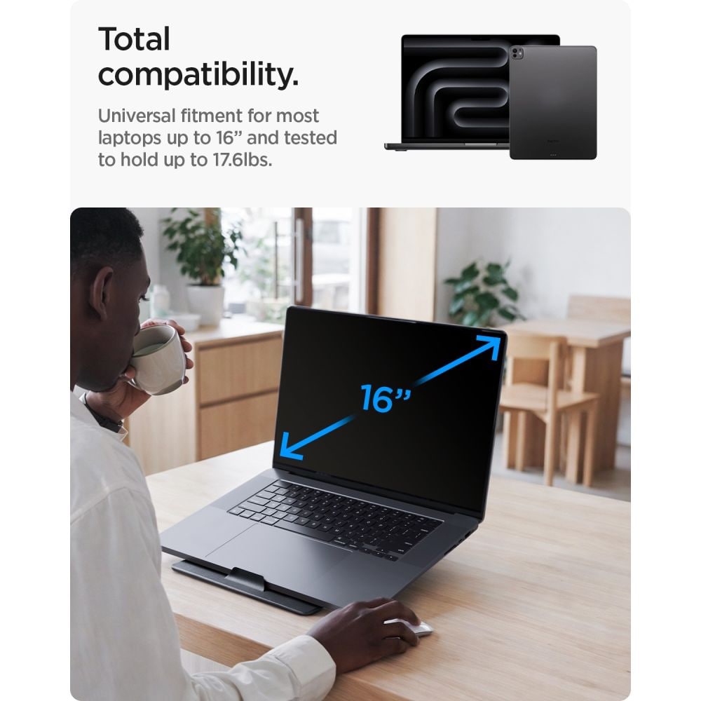 Spigen SlimFold LD201-S8 -kannettavan tietokoneen teline – harmaa