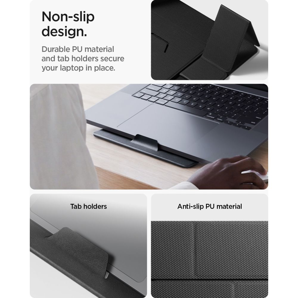 Spigen SlimFold LD201-S8 -kannettavan tietokoneen teline – harmaa