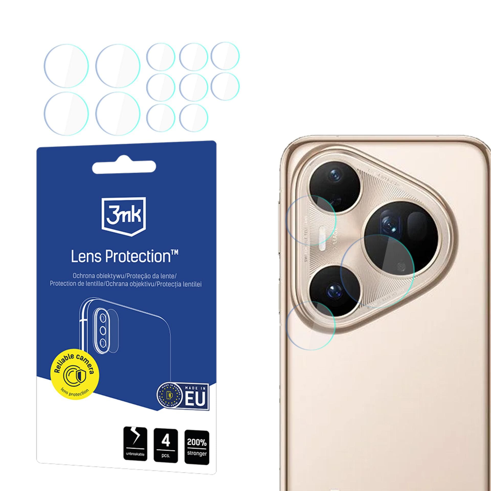 3mk:n hybridi-lasisuojus Huawei Pura 80 Ultra -puhelimen kameran objektiiville