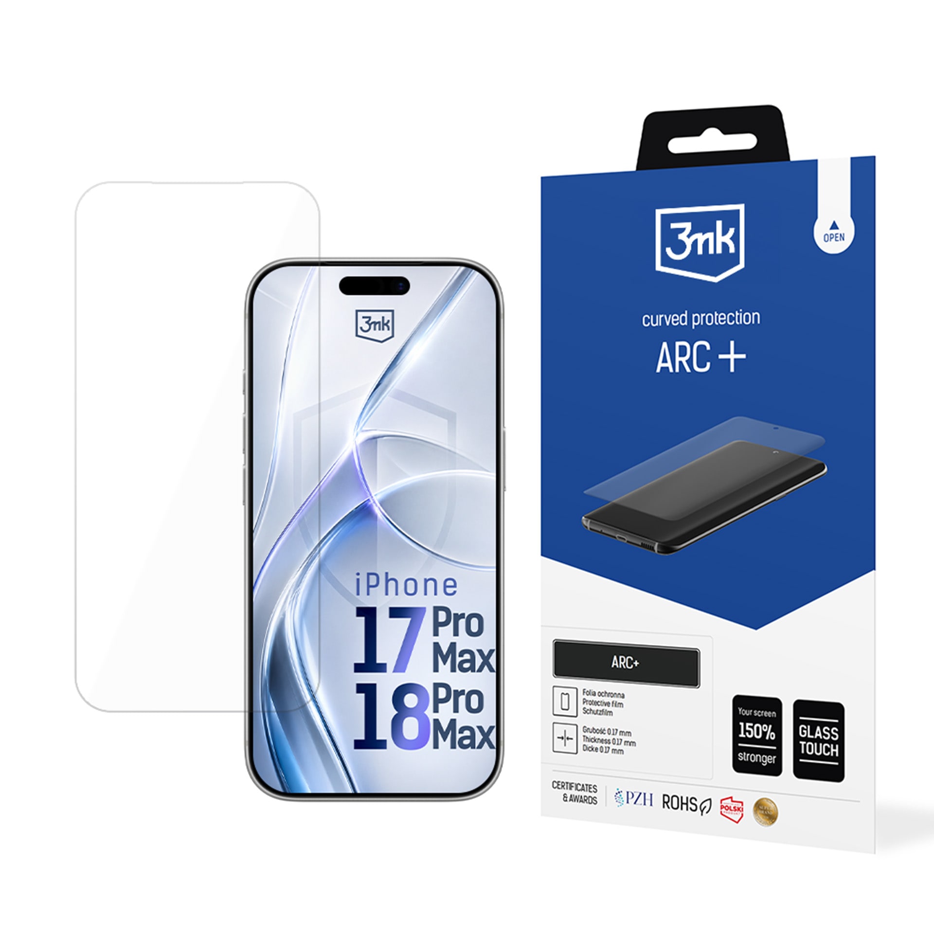 3mk ARC+ -suojakalvo Apple iPhone 17 Pro Max -puhelimelle