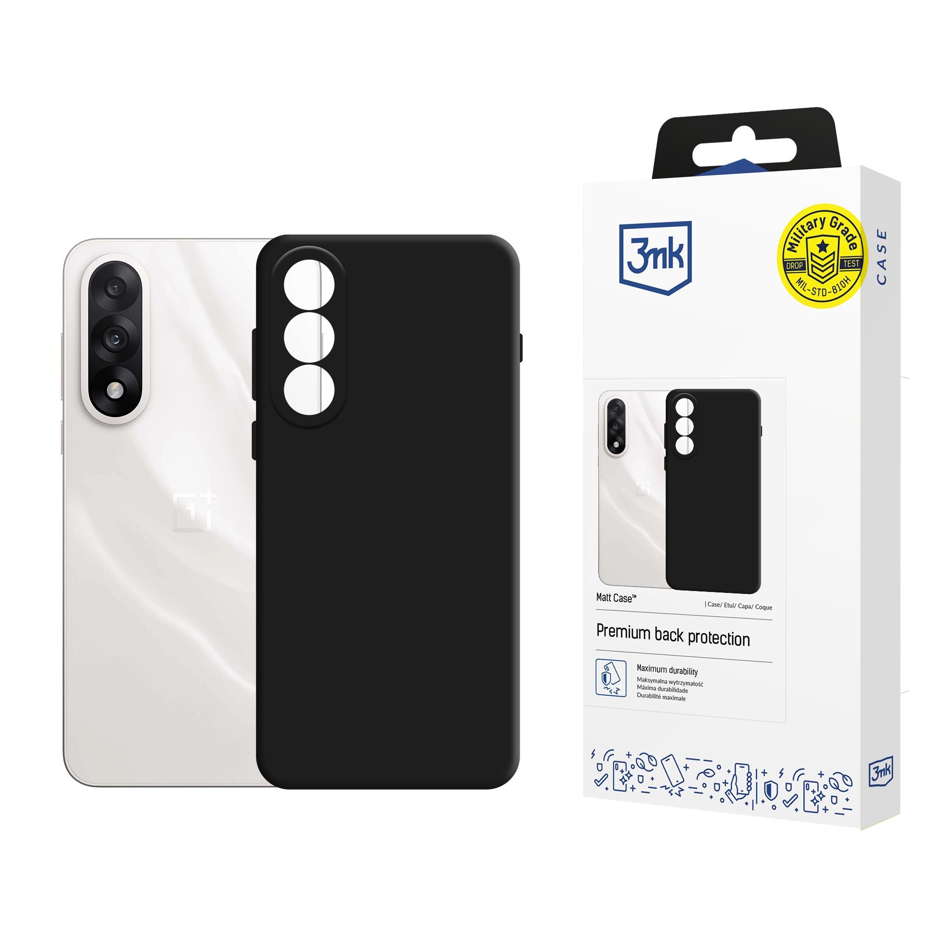 3mk Matt -suojakotelo OnePlus Nord 5:lle – mattamusta