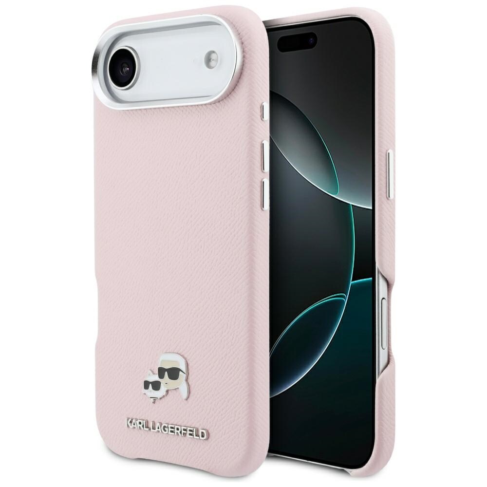 Karl Lagerfeld Karl & Choupette Saffiano MagSafe iPhone Air -suojakotelo – vaaleanpunainen