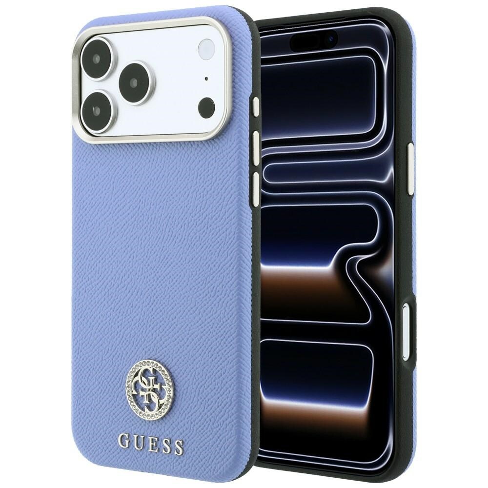 Guess-rakeinen, pyöreä, strassilogokuvio MagSafe-suojakotelo iPhone 18/17 Pro Max - sininen