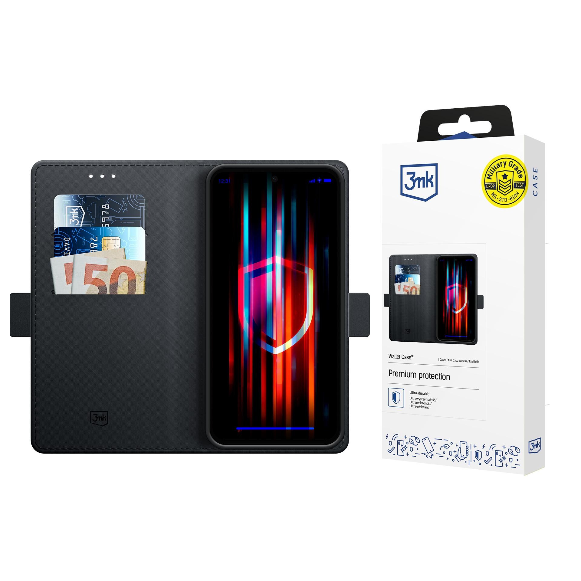 3mk-lompakkokotelo Xiaomi Redmi A5 4G:lle – musta