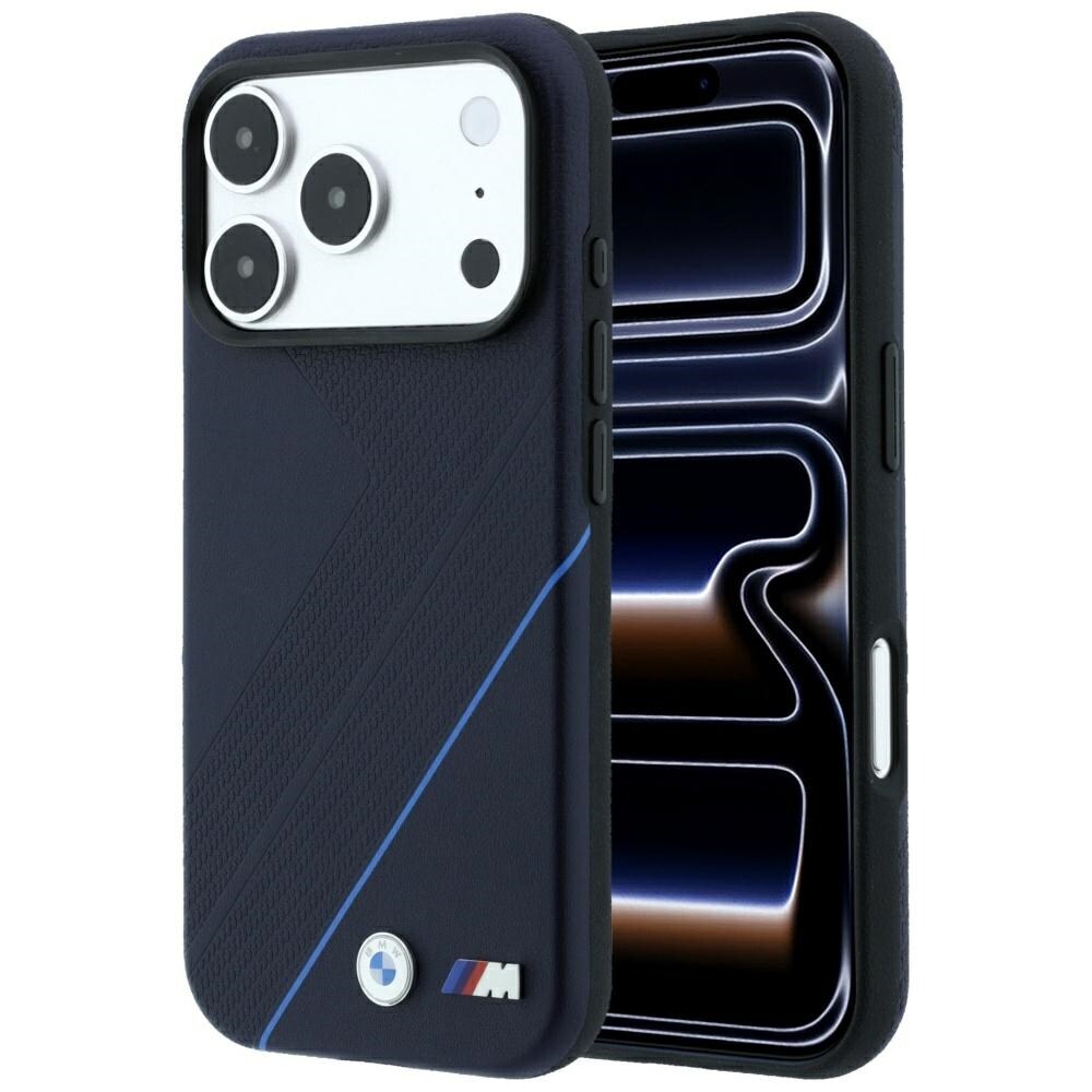 BMW M Tire Track Blue Line MagSafe -suojakotelo iPhone 17 Pro Max / 18 Pro Max - laivastonsininen