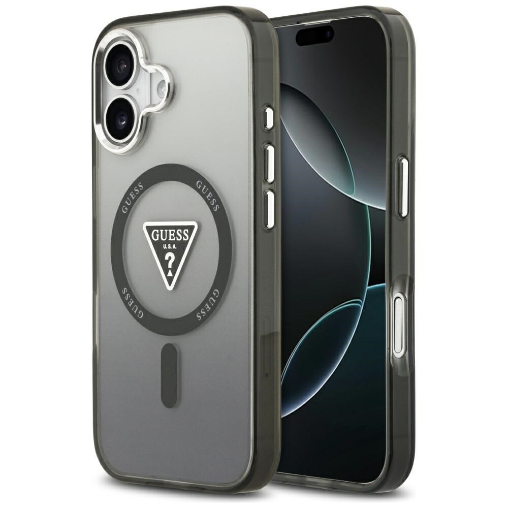 Guess IML Gradient Triangle Logo MagSafe -suojakotelo iPhone 17:lle – musta