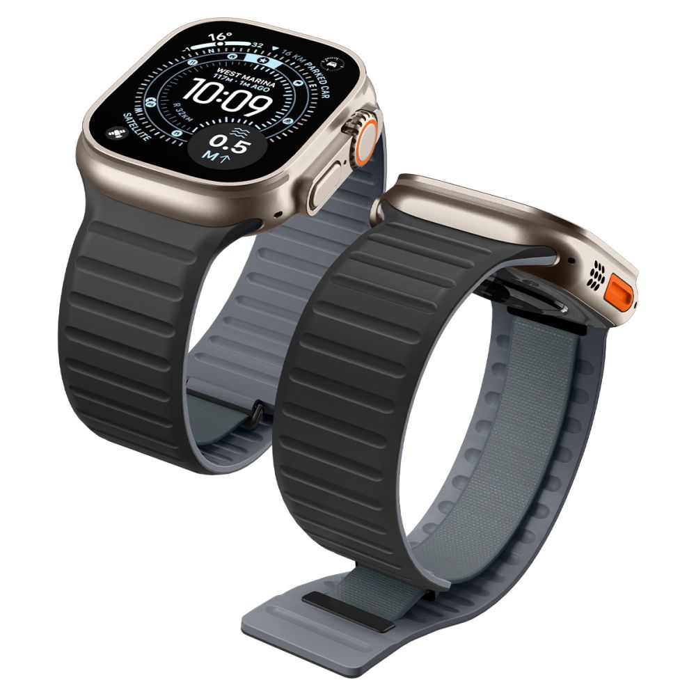 Spigen Athlex Air M -ranneke Apple Watch 44 / 45 / 46 / 49 mm:lle – musta ja harmaa
