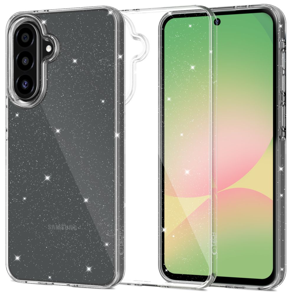 Tech-Protect FlexAir -suojakotelo Samsung Galaxy A27 5G:lle – läpinäkyvä, kimaltava