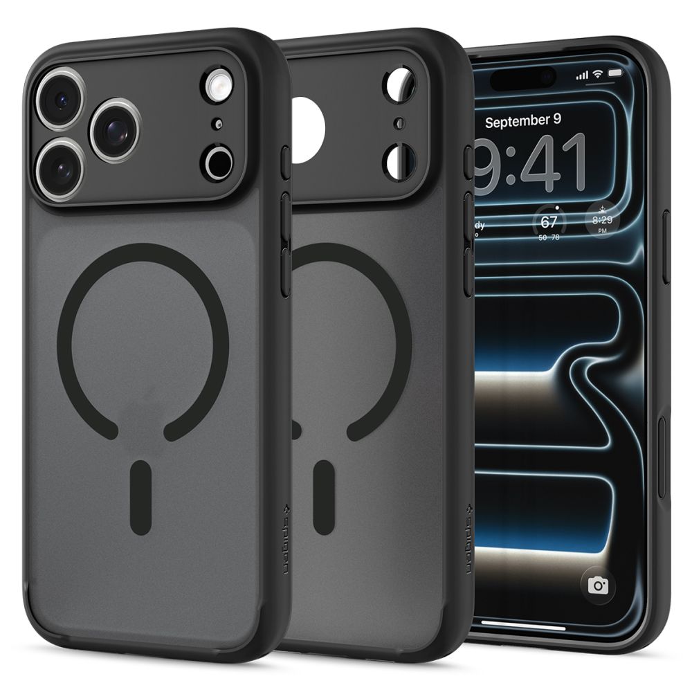 Spigen Ultra Hybrid MagSafe -suojakotelo iPhone 18 Pro Maxille / 17 Pro Maxille – himmeä musta