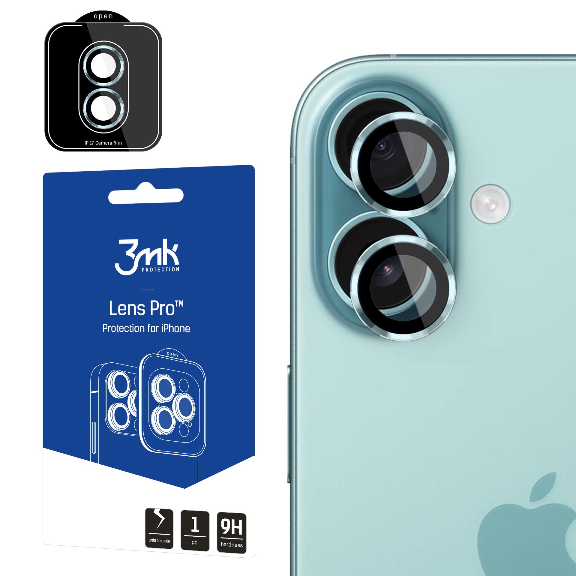 3mk Lens Protection Pro -karkaistu lasi iPhone 17:lle – vihreä