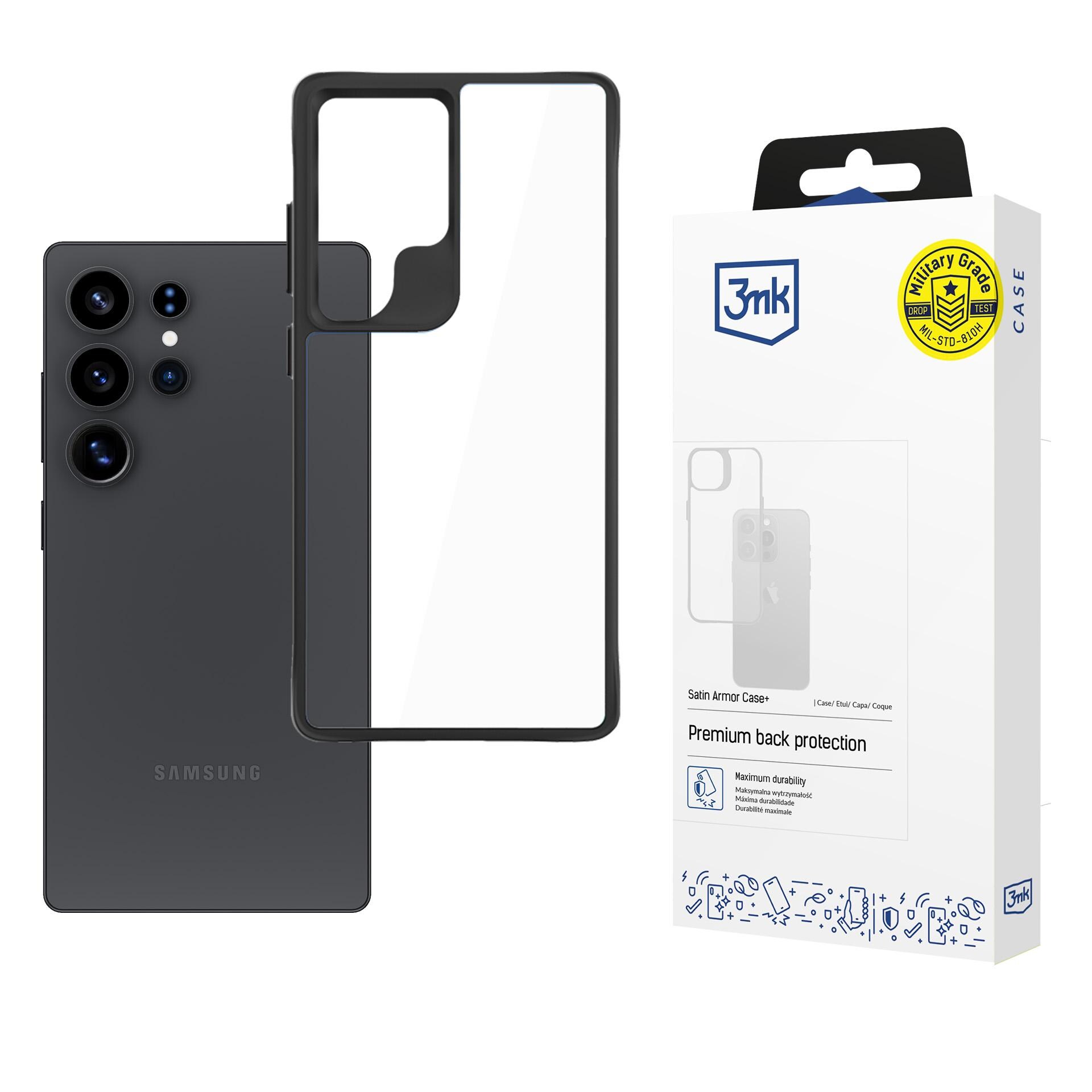 3mk Satin Armor Case+ Samsung Galaxy S25 Ultra - malli – läpinäkyvä