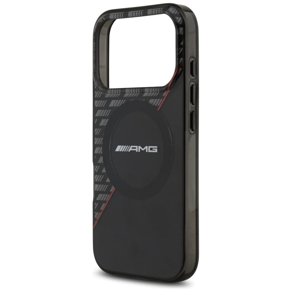 Mercedes AMG IML kaksikerroksinen rombikuvio MagSafe-suojakotelo iPhone 18/17 Pro - musta/punainen
