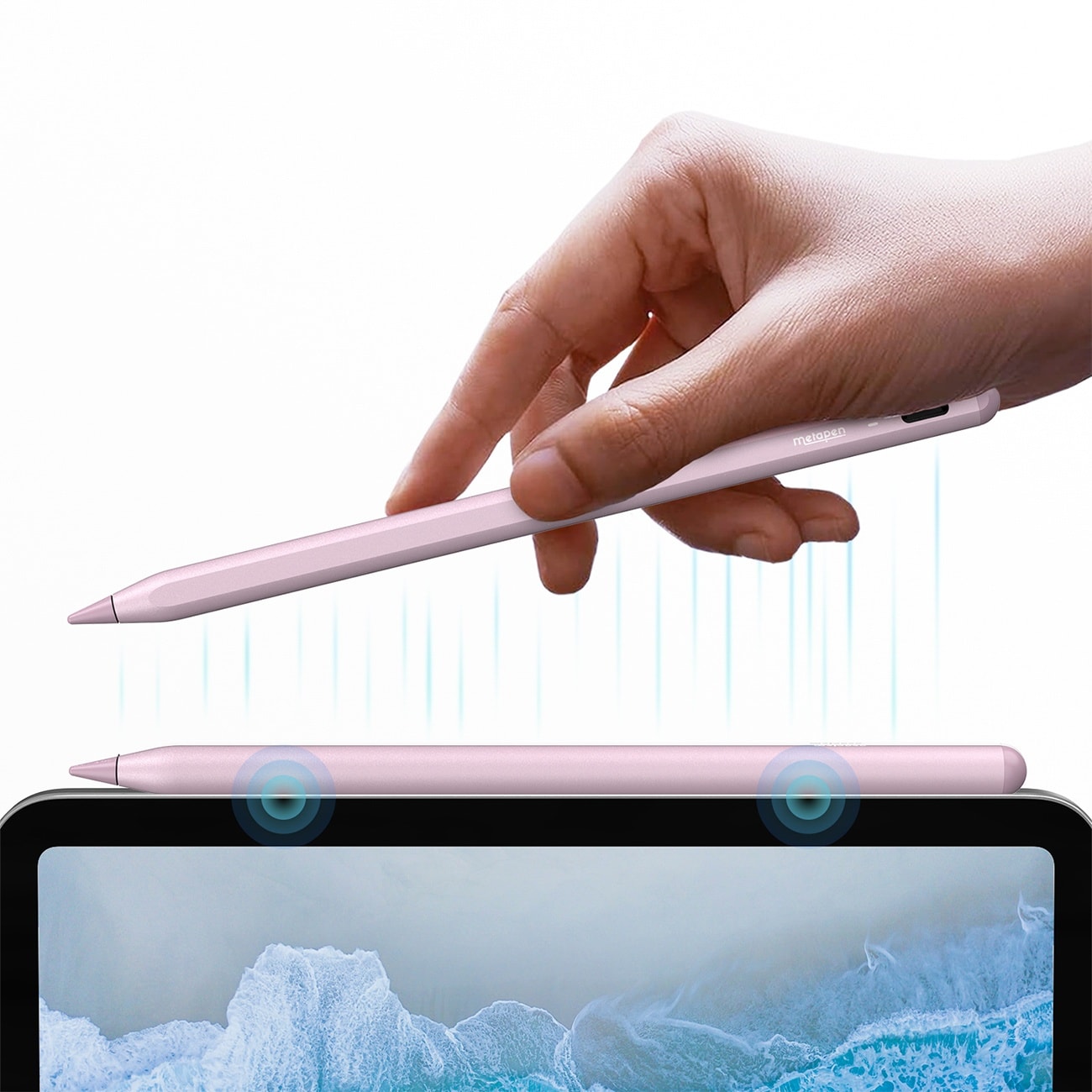 Metapen A8 V4 -aktiivikynä iPadille, USB-C - vaaleanpunainen