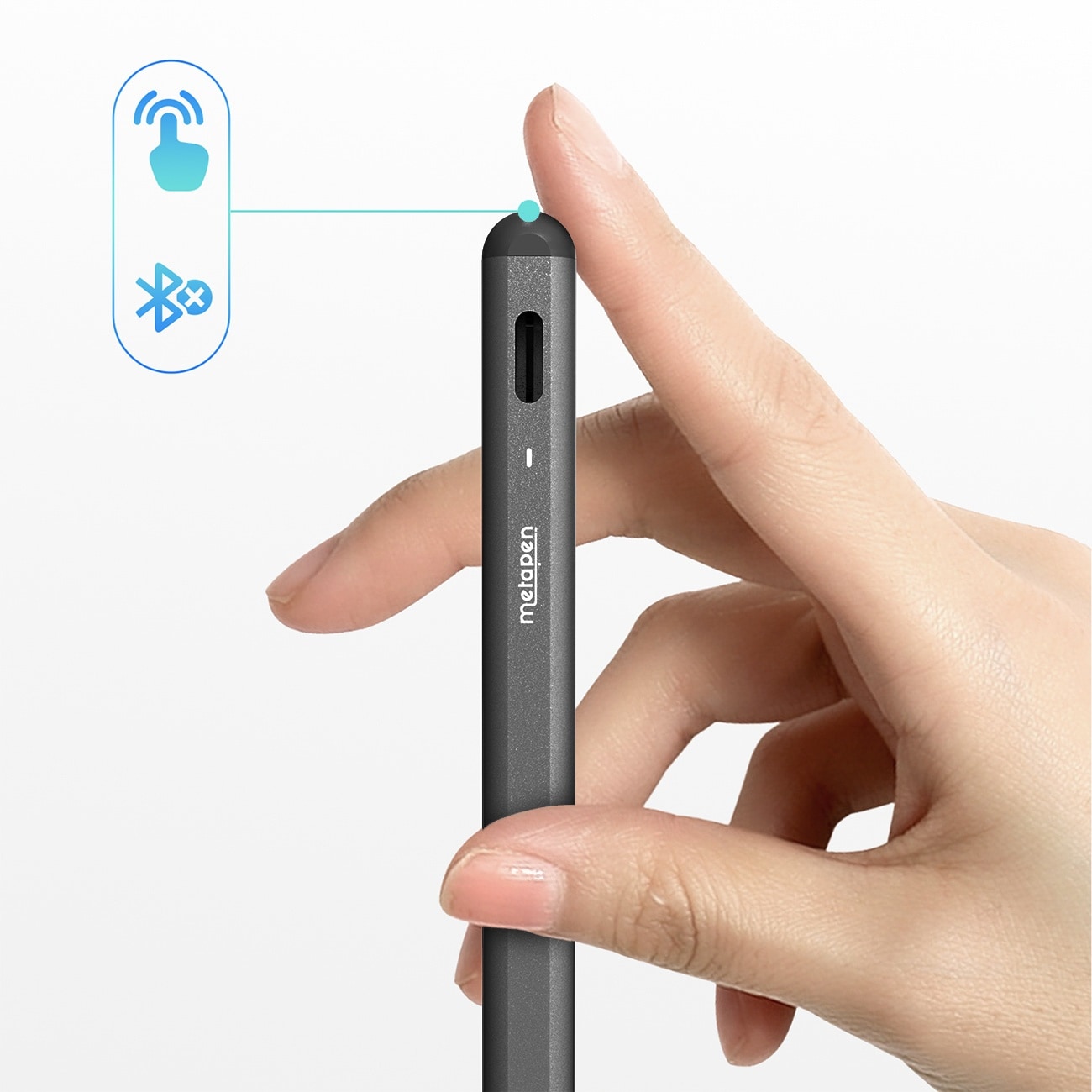 Metapen A8 V4 -aktiivikynä iPadille, USB-C - musta