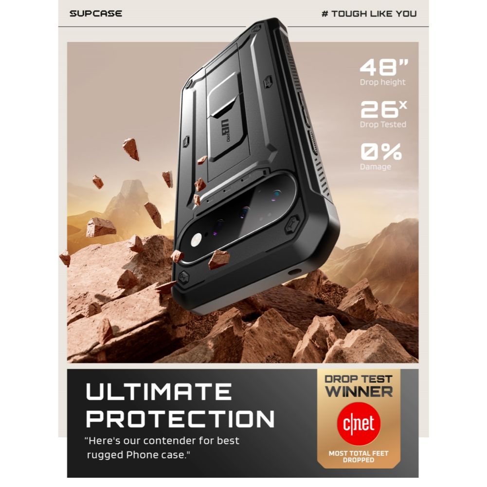 Supcase Unicorn Beetle Pro -suojakotelo Google Pixel 11 Pro XL:lle – musta